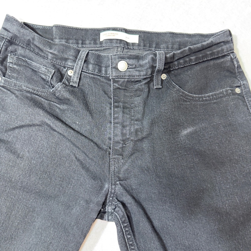 Levi Strauss Signature‎ Slim Fit Black Denim Jeans Mens W32 L34, Fall, Winter